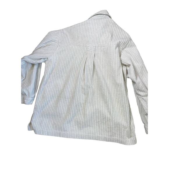 NO FEAR Y2K shirt button up/down ribbed textured men's white SZ LG 90's top - Picture 3 of 7